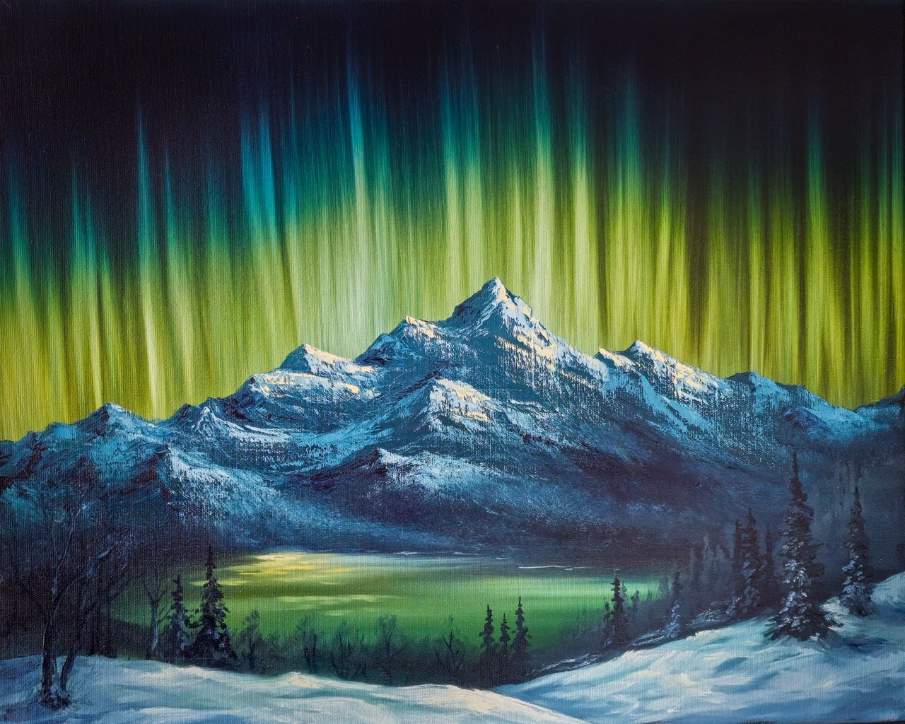 16x20 Original Canvas Painting: Aurora's Crown