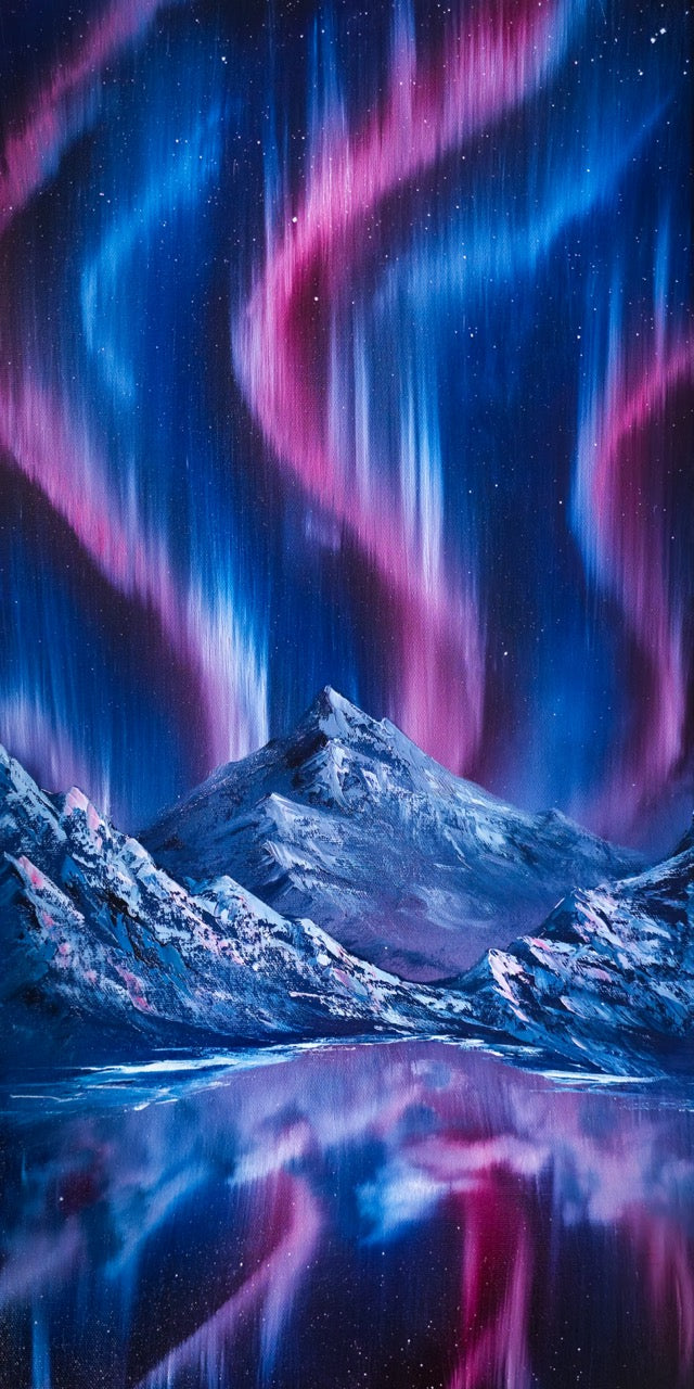 12x24 Original Canvas Painting: Crystal Hues
