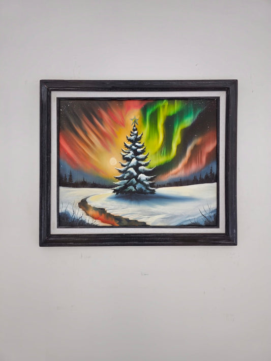 16x20 Original Canvas Painting:  Aurora Fir