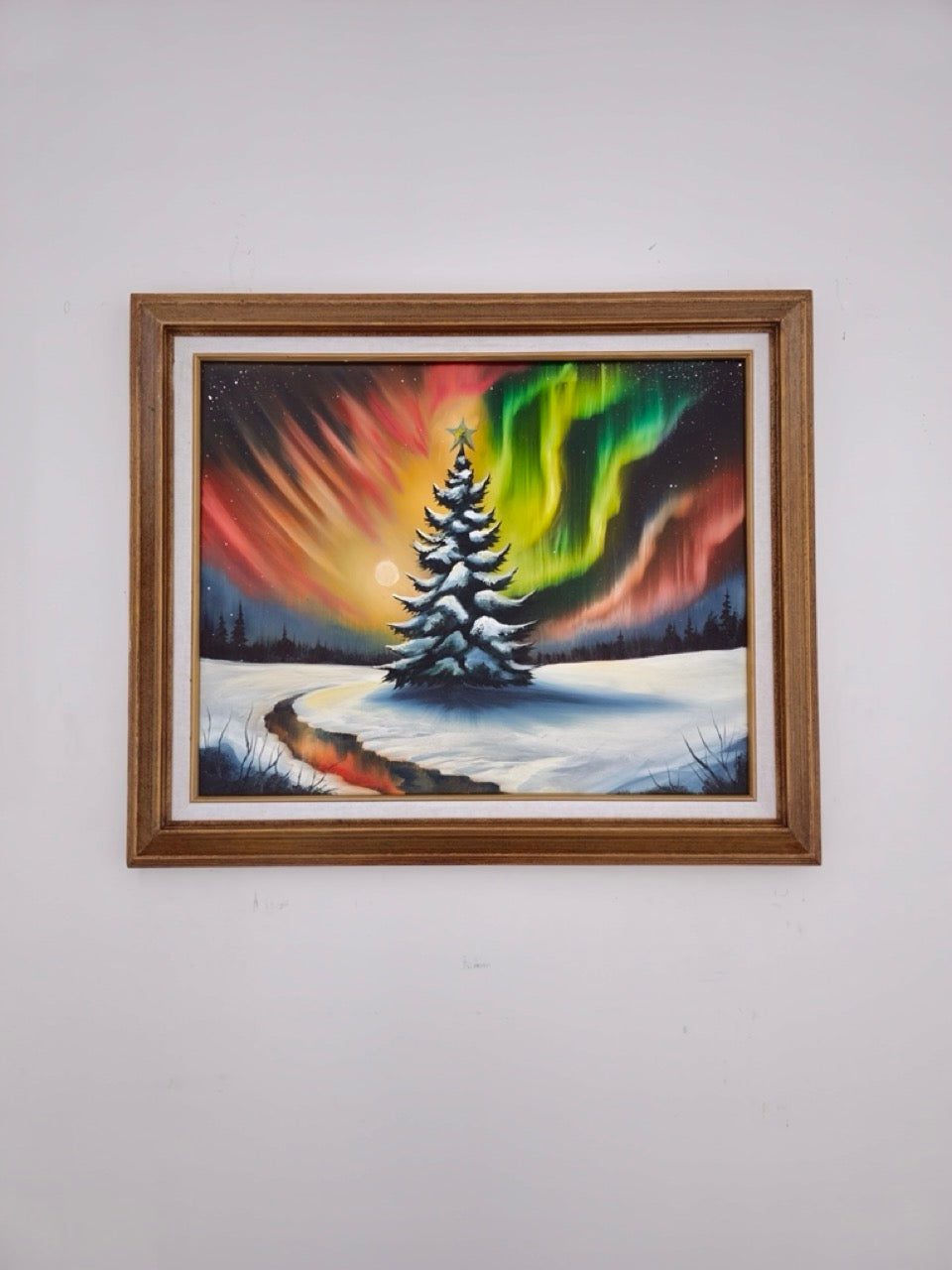 16x20 Original Canvas Painting:  Aurora Fir