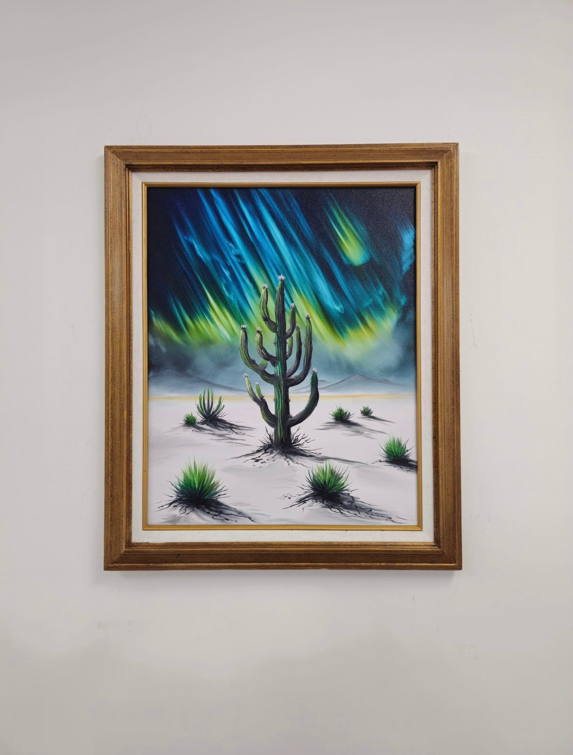 16x20 Original Canvas Painting:  Lonely Cactus