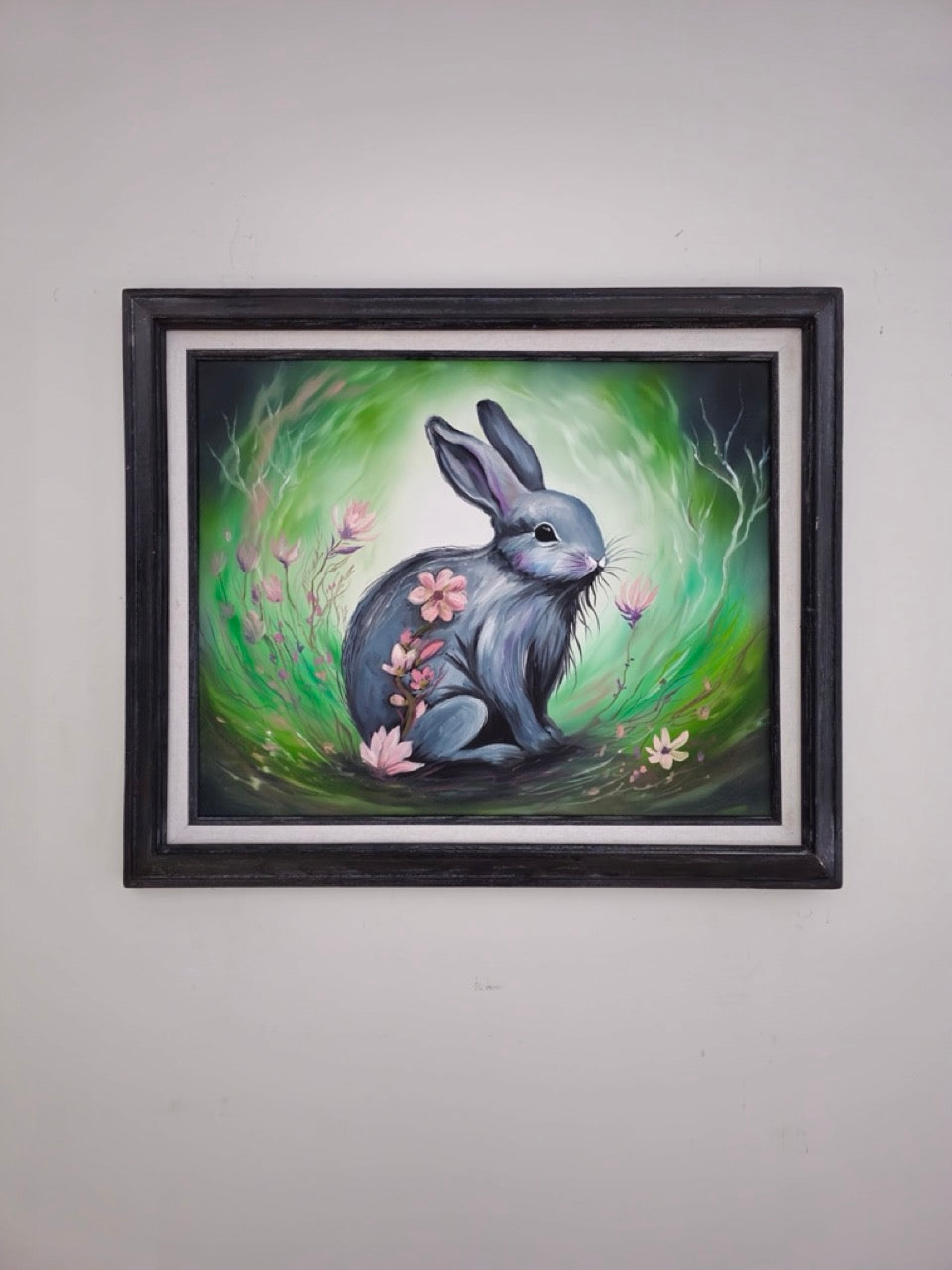 16x20 Original Canvas Painting: Bunny Blossom