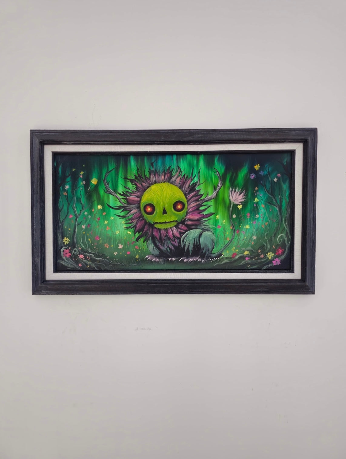 12x24 Original Canvas Painting: Floral Monsterpiece