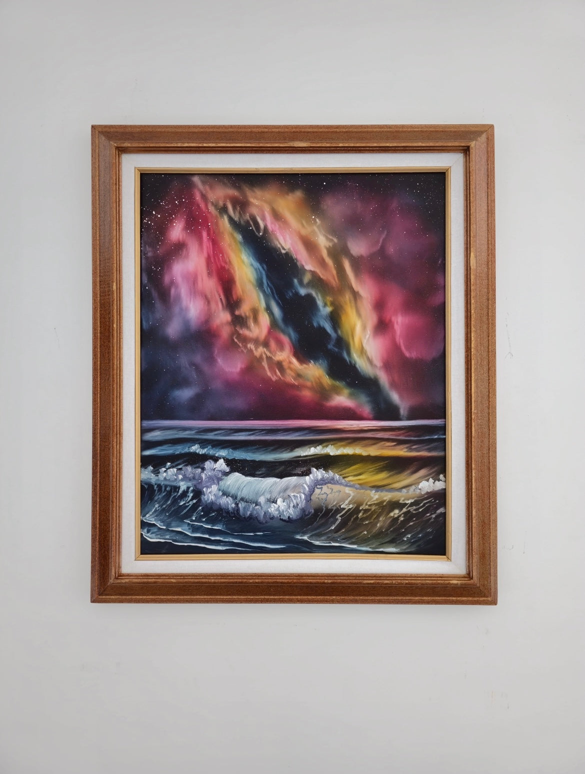 16x20 Original Canvas Painting: Rainbow Seas