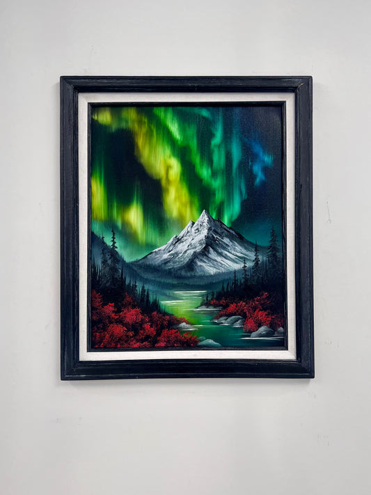 16x20 Original Canvas Painting: Mountain Glow