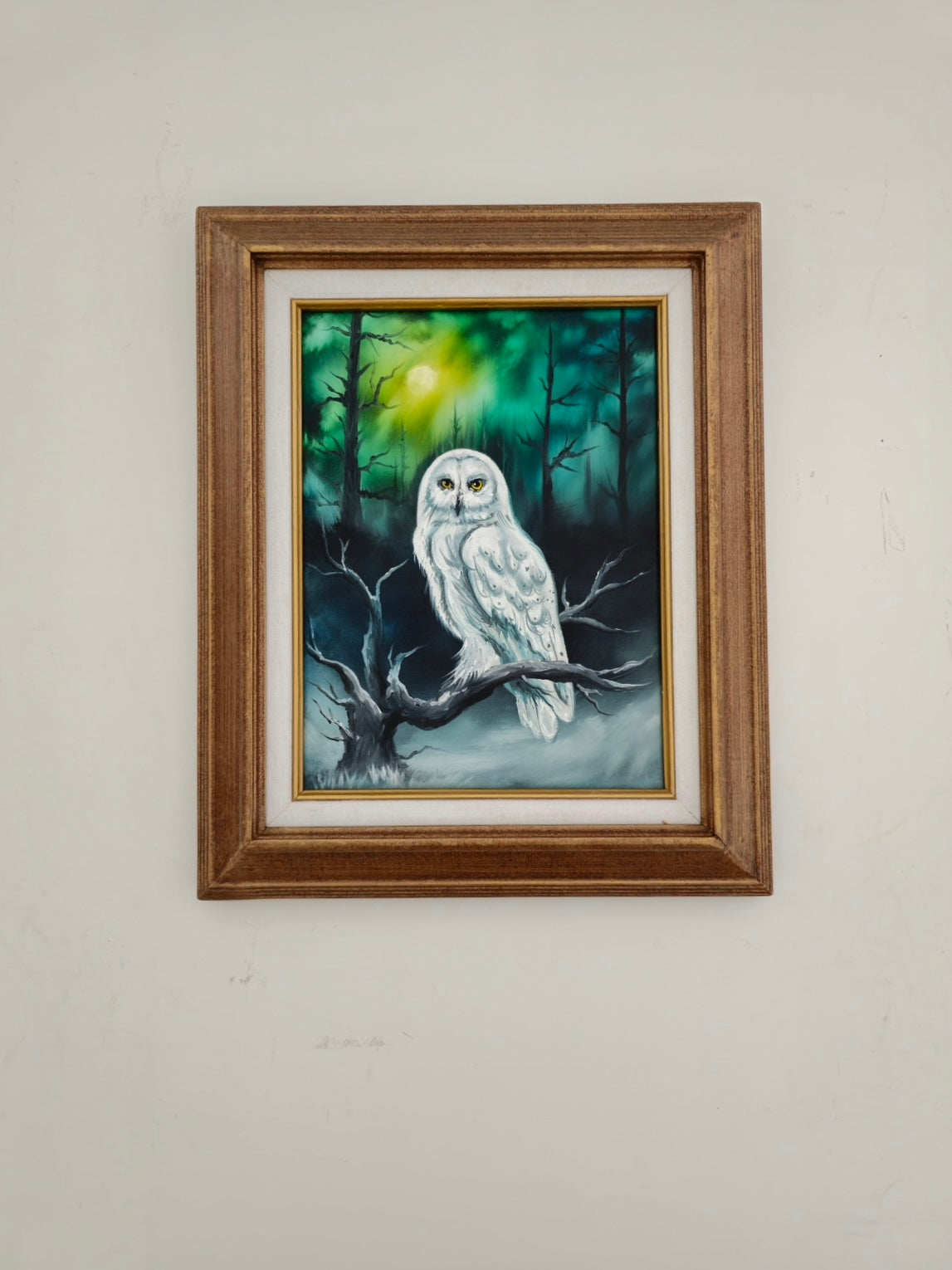 9x12 Original Canvas Painting: Ominous Owl