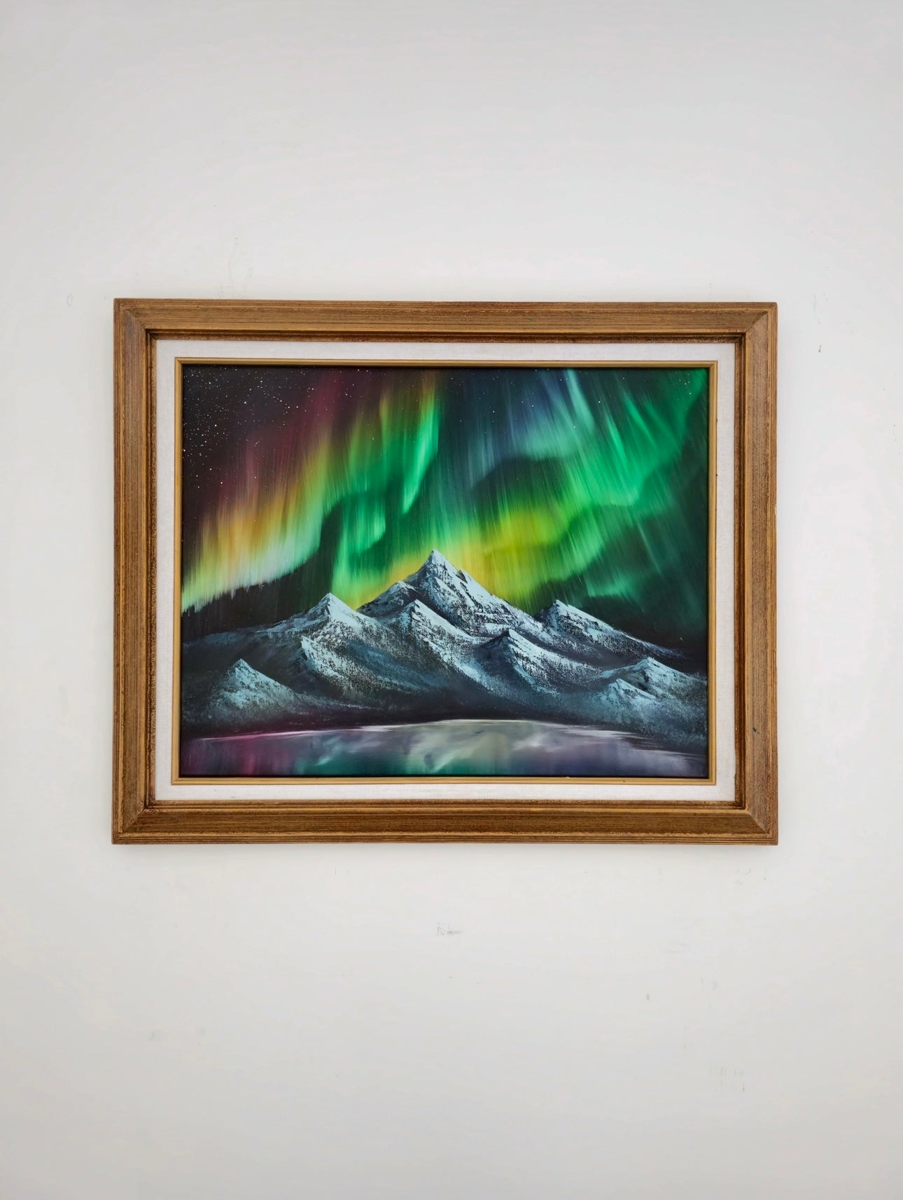 16x20 Original Canvas Painting: Rainbow Aurora