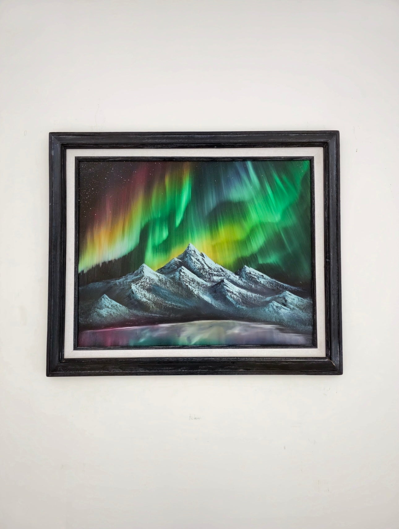 16x20 Original Canvas Painting: Rainbow Aurora