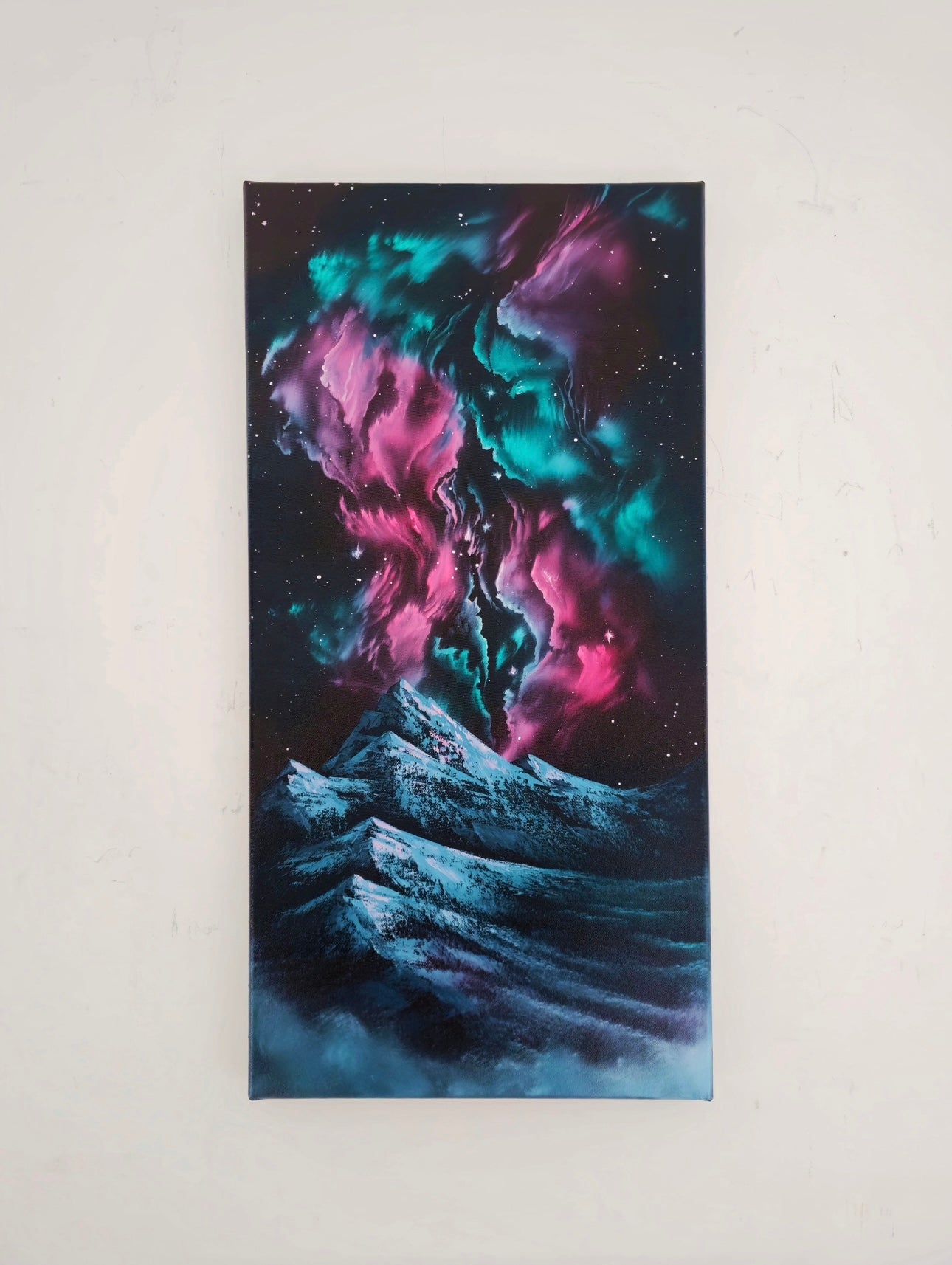 12x24 Original Canvas Painting: Celestial Ridge