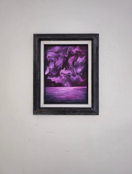 9x12 Original Canvas Painting: Amethyst Waters