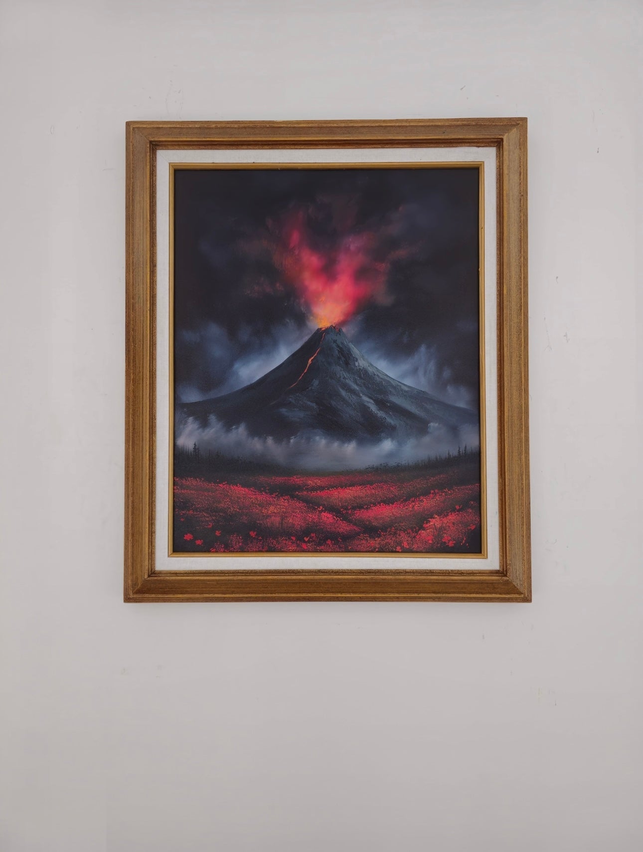 16x20 Original Canvas Painting: Volcanic Bloom