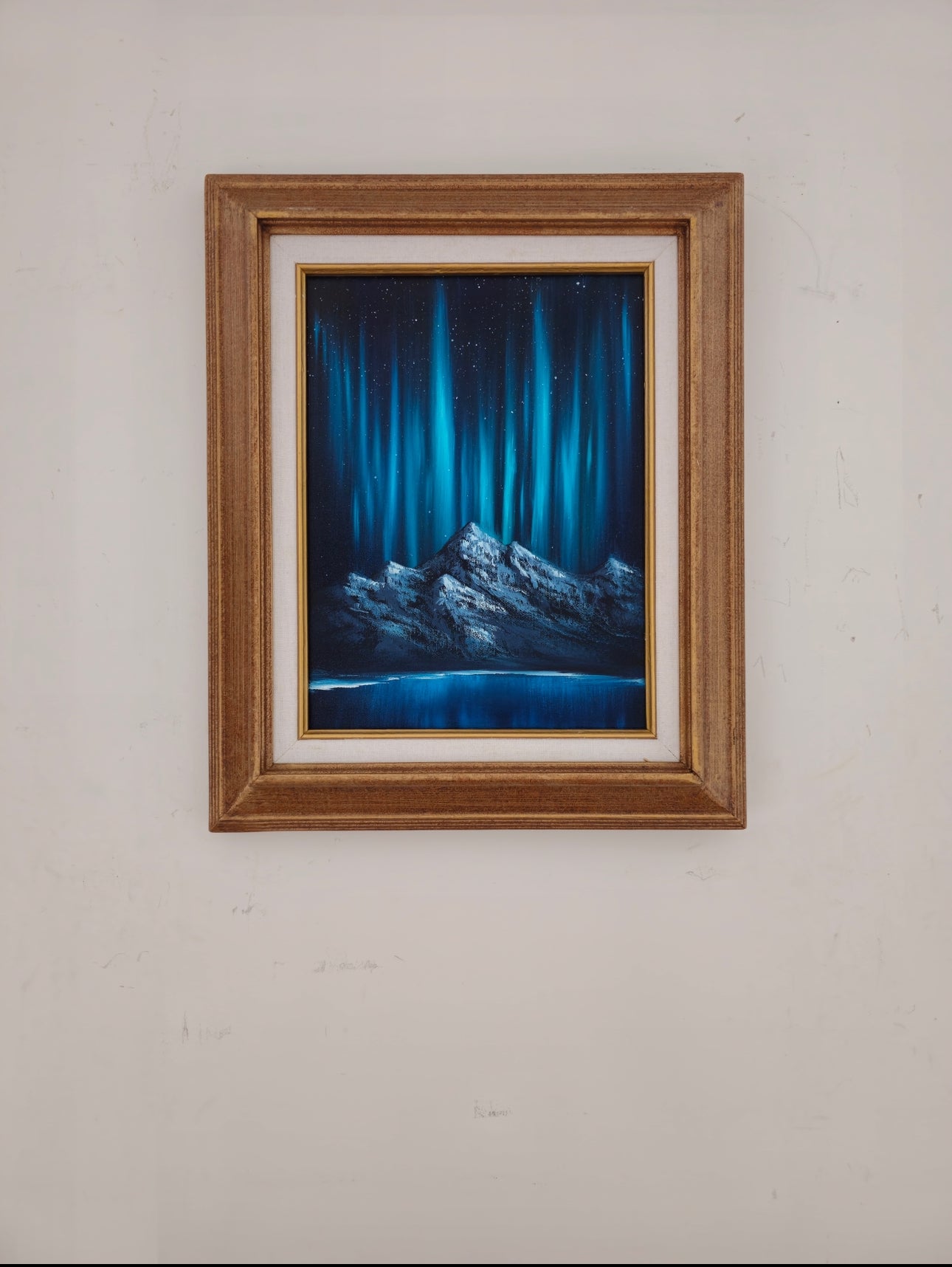 9x12 Original Canvas Painting:  Cerulean Aurora