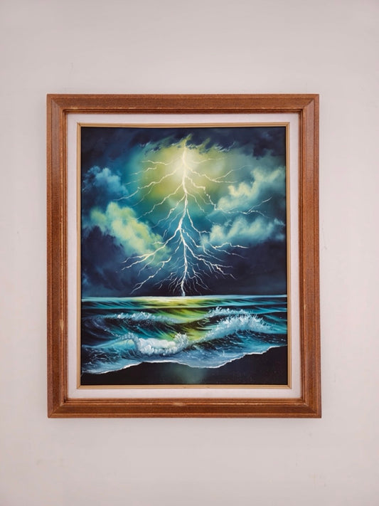 16x20 Original Canvas Painting: Lightning Overseas