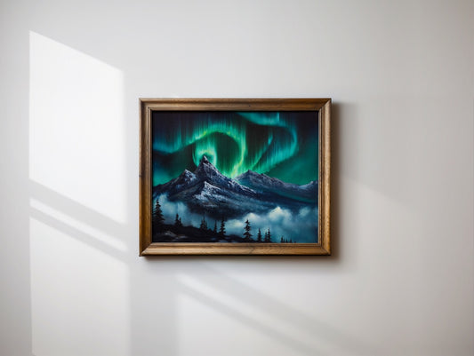 16x20 Original Canvas Painting: Midnight Aurora