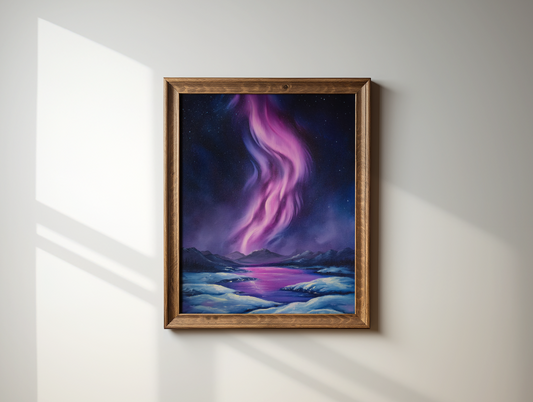 12x16 Original Canvas Painting: Amethyst Aurora