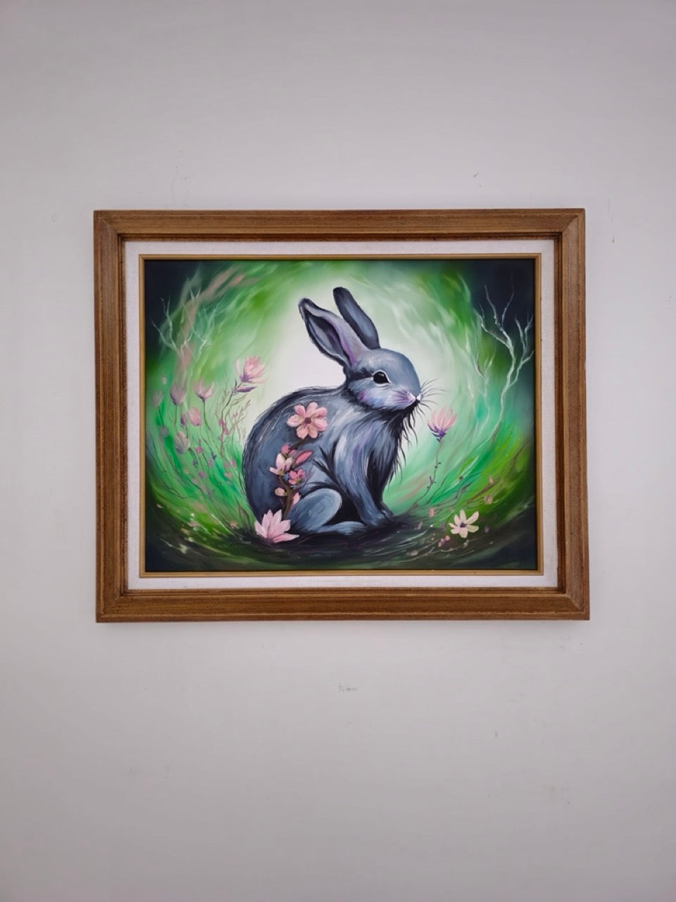 16x20 Original Canvas Painting: Bunny Blossom